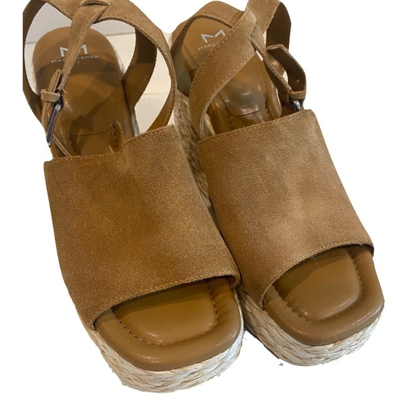 Marc Fisher Brown Nelly Suede Woven Wedge Sandals Size 11 - Picture 4 of 12